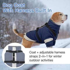 MORVIGIVE harness-built coat with windproof fabric shields tiny dogs on windy days.