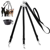 MoSANY 3-way dog leash main setup for managing three dogs on walks