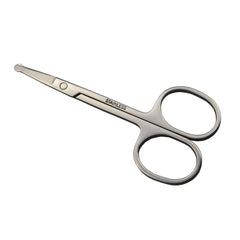 Motanar 3.5-inch round-tip scissors closeup showing safe ball-tipped blades for precise trimming.