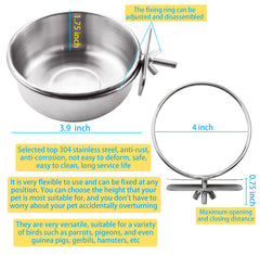MotBach bird bowl height 4-5cm fits compact cages and keeps food accessible.