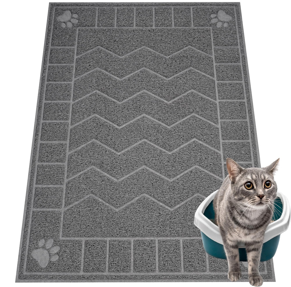 Motsamla Cat Litter Mat 35x24 front view shows wide coverage for easier cleanup