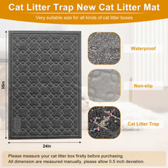 Motsamla Cat Litter Mat with litter trapper design catches spilled litter before spreading