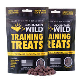 Mountain Wild Training Treats elk-venison protein bag showcases high-value rewards for training