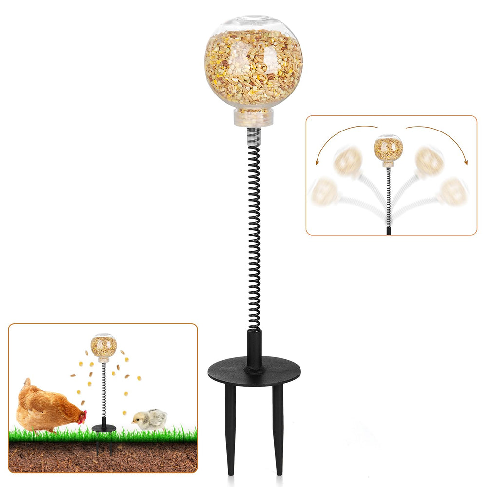 Moyardow Peck Toy ball in action promotes curiosity and slow feeding for hens