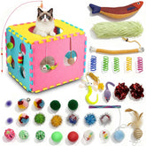 MOYMO dice house hideaway for cats encourages playful pouncing and hiding during indoor play.