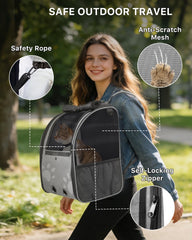 Moysoon cat backpack pocket storage showcases side pockets for small-item organization on hikes.