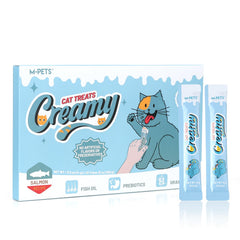 M-PETS rich salmon omega-3 lickable tube closeup for glossy coat support