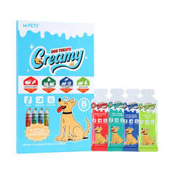 M-PETS Variety Pack Lickable Dog Treats eight-tube display for on-the-go rewards