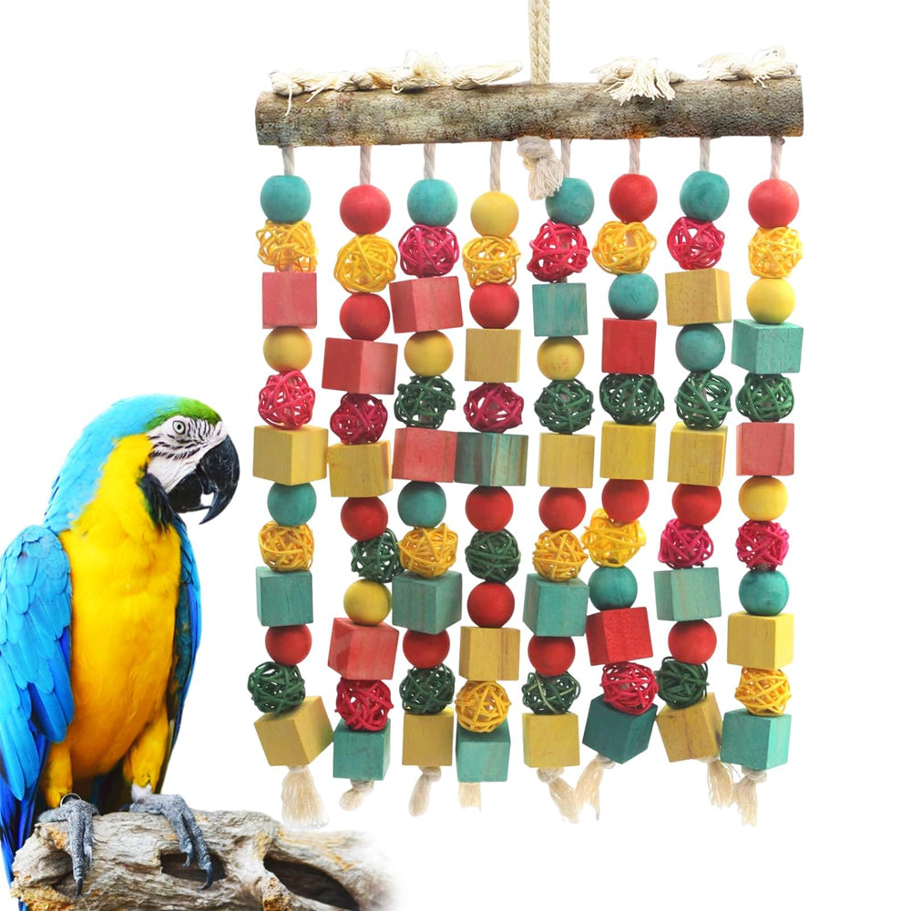 MQ Large Bird Toy wood blocks in bright colors for beak exercise and enrichment
