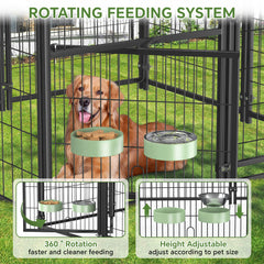 Mr IRONSTONE rotating feeding bowl enables efficient mealtimes outdoors.