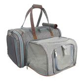 Mr. Peanut's Gold Series Big Apple XL carrier front view showing expandable space for larger pets