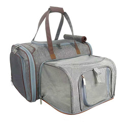 Mr. Peanut's Gold Series Big Apple XL carrier front view showing expandable space for larger pets