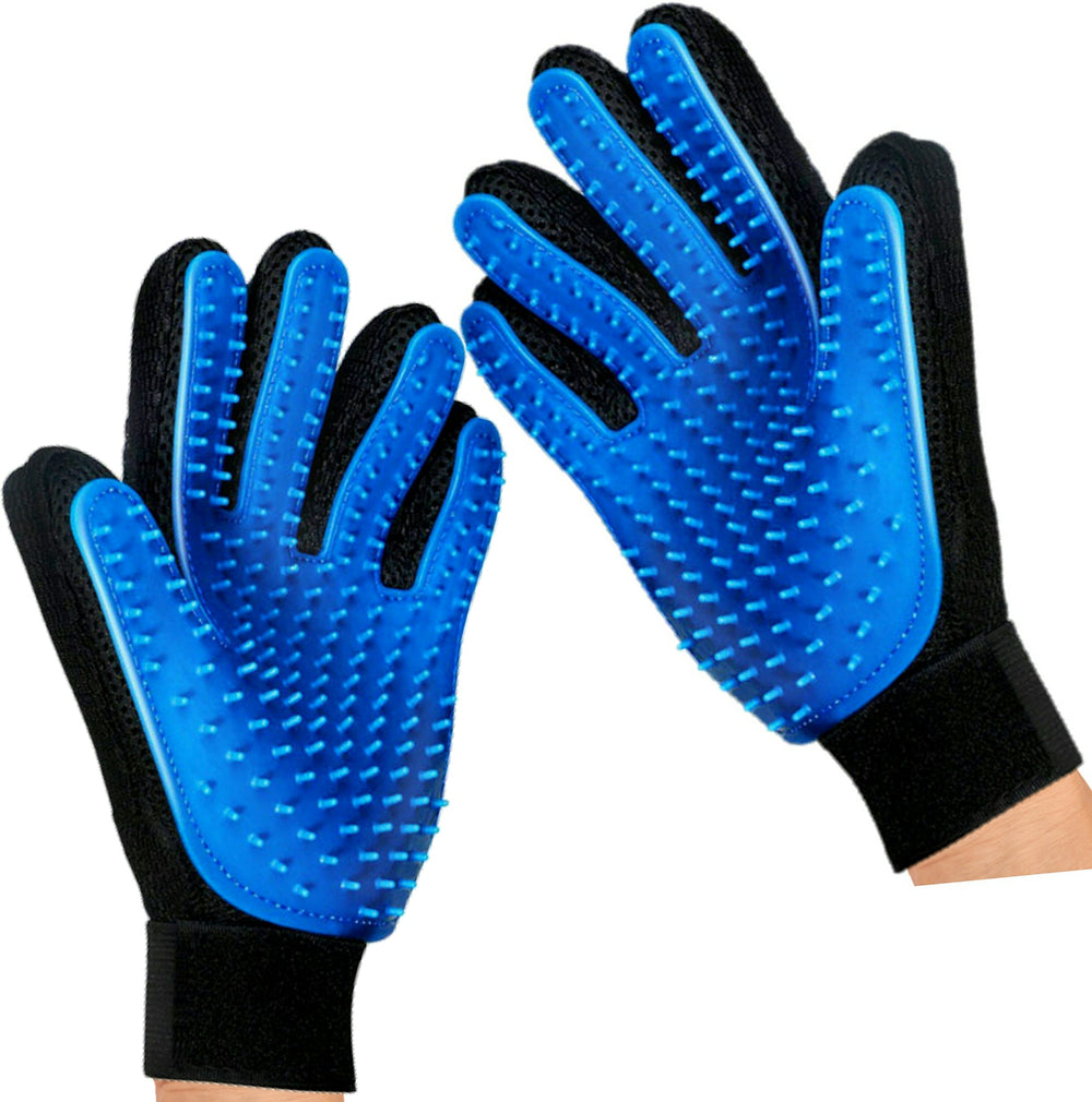 Mr. Peanut's grooming glove close-up with 259 silicone pins for deshedding and gentle massage.
