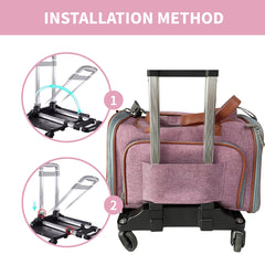 Spinner wheels glide smoothly, preventing pet tilting during transit.