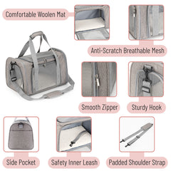 Mr. Pen cat carrier mesh detail emphasizes ventilation and visibility for pets.