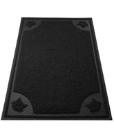 Mr. Pen Large Cat Litter Mat front view in black showcases generous 23x35 size.
