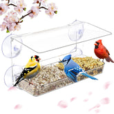 MrCrafts Nature window feeder offers crystal-view of wild birds up close for viewing.