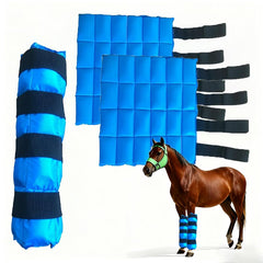 MR.ICE Horse Ice Boots front view with cooling relief after training.