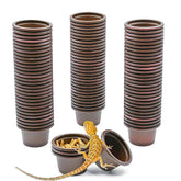 MRTIOO eco cups set of 100 in dark color for durable reptile feeding