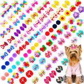 Mruq Pet 100pcs dog hair bows assorted for tiny dogs
