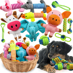 Mruq pet 12pack squeaky plush toys entice dogs with fun sounds for interactive play
