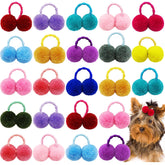 Mruq pet 50pcs dog hair puff bows pack — vibrant colors for daily grooming.