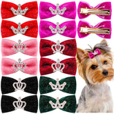 Mruq pet crown bows pack adds charm to small dogs