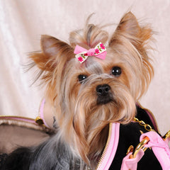 Mruq Pet handmade bows with rhinestones for special occasions