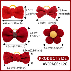 Mruq pet mix-size bows ready to fit small puppy and Yorkie coats