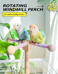 MRZZATA natural wooden bird perch offers secure cage mounting for varied perching spots.