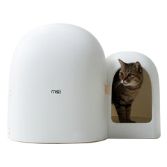 MS!MAKE SURE cat litter box with closed lid for odor control and easy cleanup.