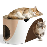 MSBC Big Cat Scratcher Lounge front view shows large lounging area for multiple cats.
