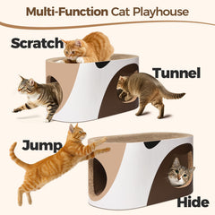 MSBC Big Cat Scratcher Lounge side view highlights durable cardboard for scratching and resting.