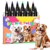 MSDADA 12-color pet nail kit offers vibrant shades for DIY dog and cat nail art.
