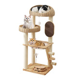 MSNWCAAAT modern cat tree space capsule lounge offers panoramic enrichment.
