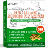 MTART dried black soldier fly larvae bag shows protein-rich chicken treat.