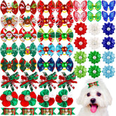MTLEE Christmas dog bows with mixed styles for easy grooming.