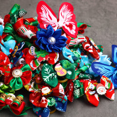 MTLEE snowman Santa snowflake motif bows for festive outings.
