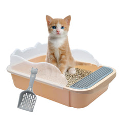 MUYG open cat litter box with high side reduces spills during use