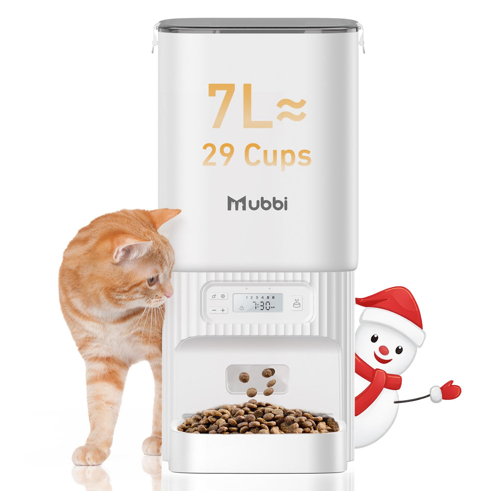 MUBBI automatic feeder large capacity with desiccant bag for extended freshness