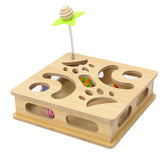MUCAOL interactive wooden cat puzzle toy box cover boosts curiosity and exercise