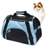 MuchL pet carrier soft-sided blue front-view demonstrates lightweight comfort for travel.