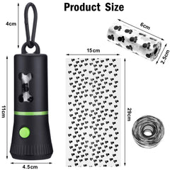 Mudder poop bag dispenser attached to leash for convenient waste pickup