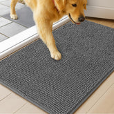 MudGuard Mat close-up absorption captures muddy paw moisture for cleaner entryways.