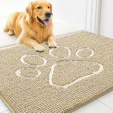 MUDGUARD MAT dog door mat with paw design traps dirt at the entry.