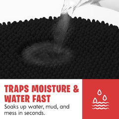 MUDGUARD MAT microfiber quickly absorbs moisture to keep floors dry.