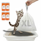 MUGVELL litter box liner closeup with drawstring seal for mess-free cleanup.