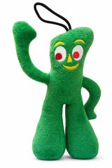 Multipet Gumby 6-inch green plush dog toy for gentle indoor play.