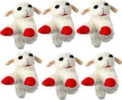 Multipet Lambchop plush dog toy with squeaker for interactive play
