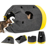 MUMUQ Cat Play Bag shows collapsible design for space-saving storage and versatile play